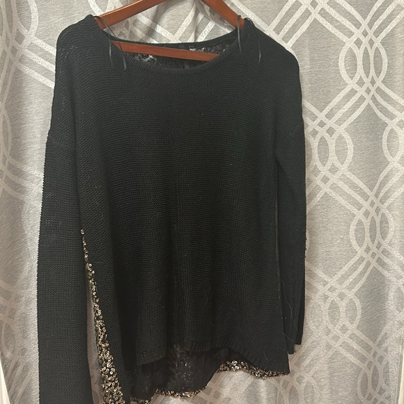Sequin sweater women large gold and black. - Picture 3 of 6